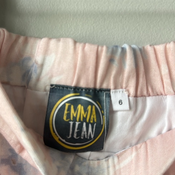 NWOT Girls Ella Jean Pink Floral Ruffle Hem Elastic Waist Shorts 6 - Picture 4 of 5